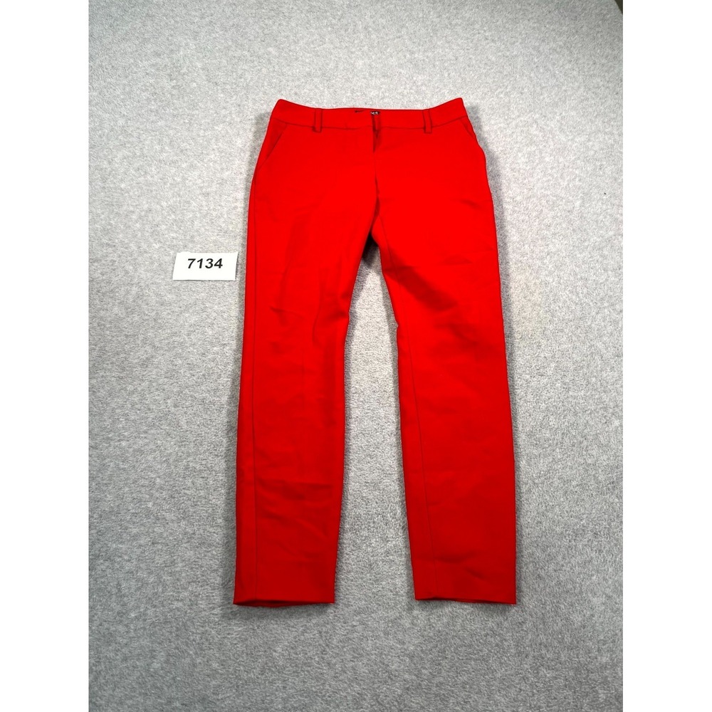 Express Columnist Dress Pants Womens 0R Red Straight Leg Flat Front Formal